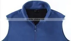Causal Style Outdoor High Collar man Blue Polar Fleece Vest