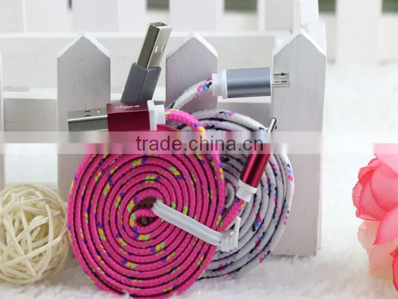 1m 2m 3m Micro USB Braided Fabric Nylon Sync Charge Cable,5 pin Charger Braided Charging Sync Data Micro USB Cable