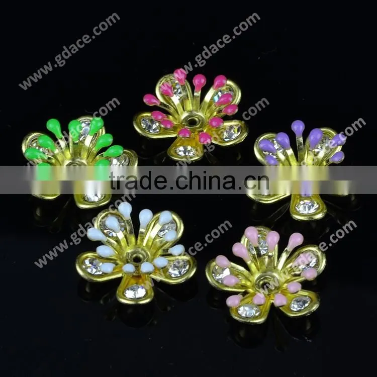 Green decorative metal flowers small flowers for crafts