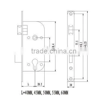 french zinc plating door lock body
