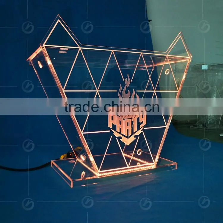 High quality night bar acrylic LEDRGB light table designs, night club dj facade, night bar booth night bar furniture