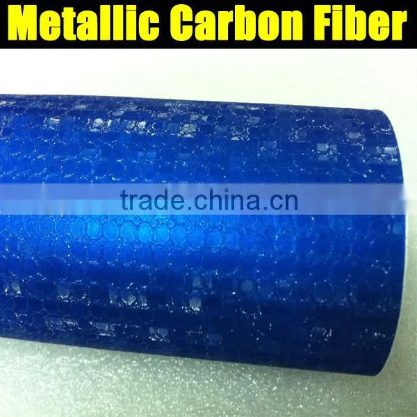Blue metallic carbon fiber film with air free bubbles 1.52*20m per roll