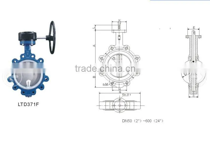 (BV-MZ-001) lug type centerline butterfly valve manufacturer(DN 50-2400)