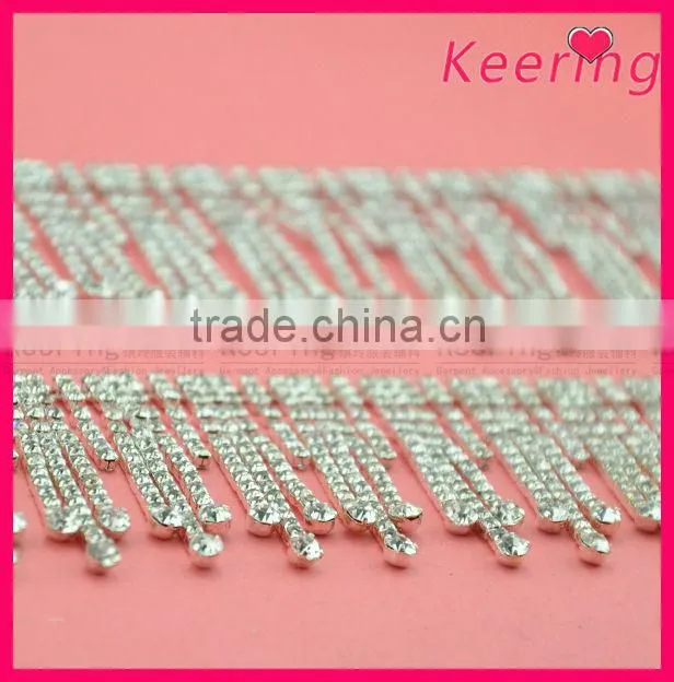 fashion new design crystal chain trim for ladies silver waist WRC-240