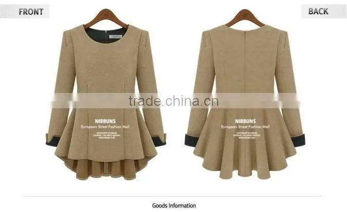 2014 new arrival long sleeve plus size wool knitted sweater for women