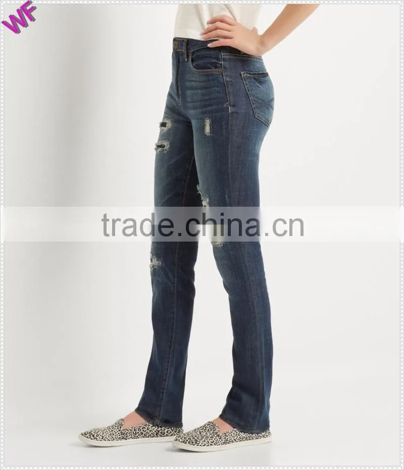 China Apparel wholesale Denim clothing manufacturer lady jean