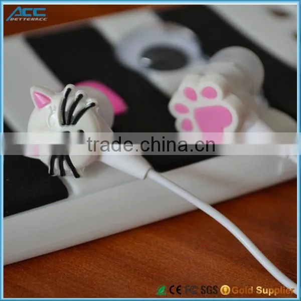 3D PVC Cute Carton Earphone For Kids
