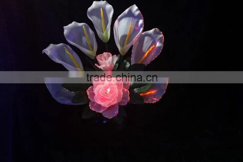 Home and wedding decor fiber optic LED Calla Lily flower light Peony flower Pot Lamp