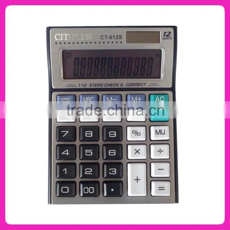 Manufacturer supply solar 12 digit electronic calculator