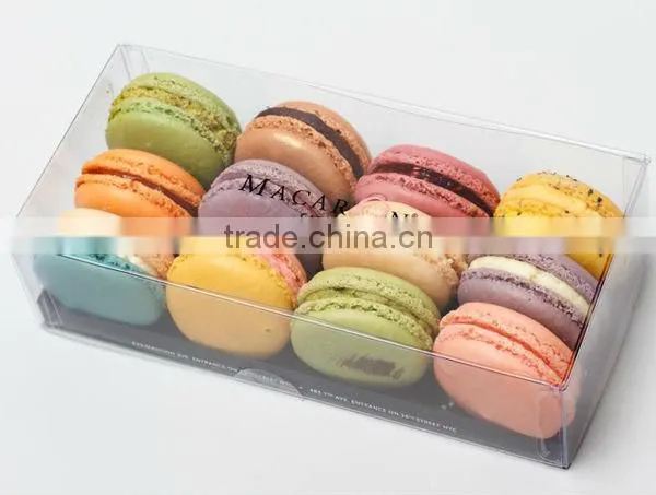 cheap eco-friendly pp clear macaron packing box