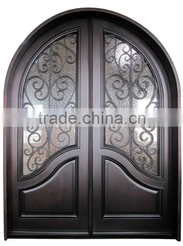 wrought iron wood door