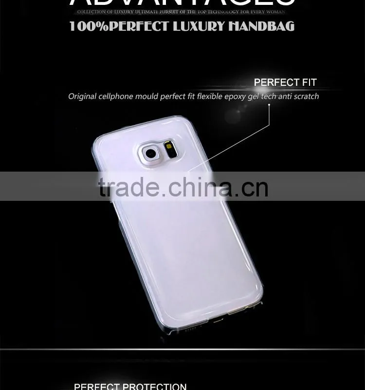 No Bubble and smooth surface transparent gel PC case for Samsung for Samsung S6 edge