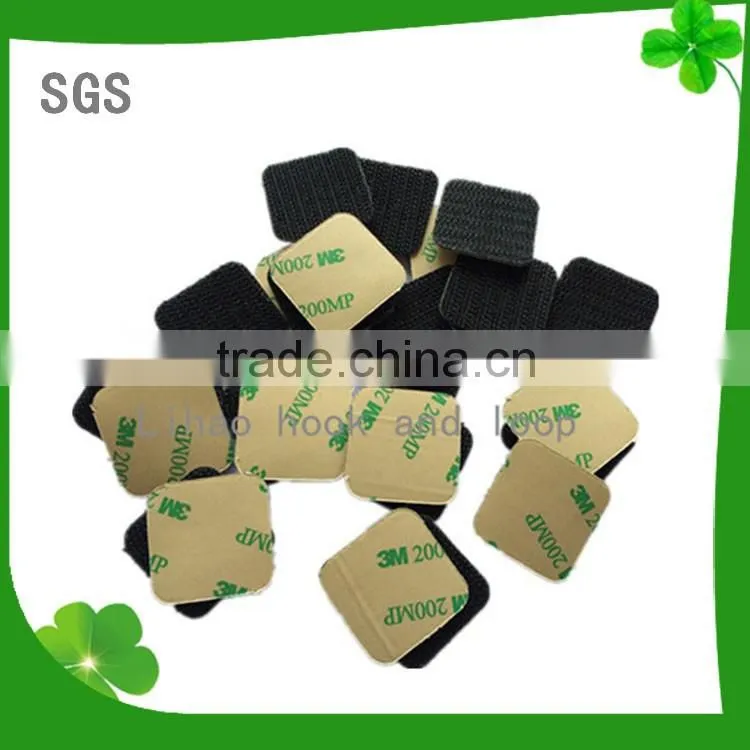 Double side adhesive hook and loop dots