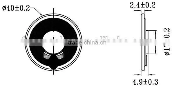 40mm 32ohm 1W big sound speaker with mylar cone