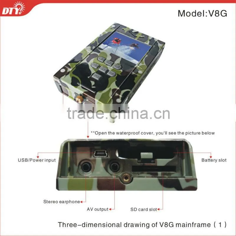 mini portable dvr with monitor, dvr with built-in lcd monitor,V8G