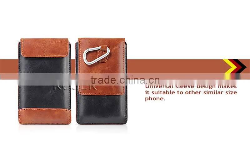 Business Style Leather Phone Pouch with Buckle