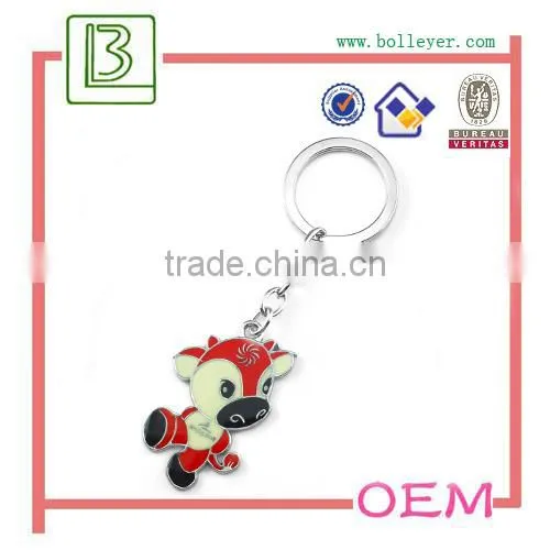 custom metal enamel elephant shaped keychain