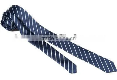 dark blue stripe skinny tie necktie