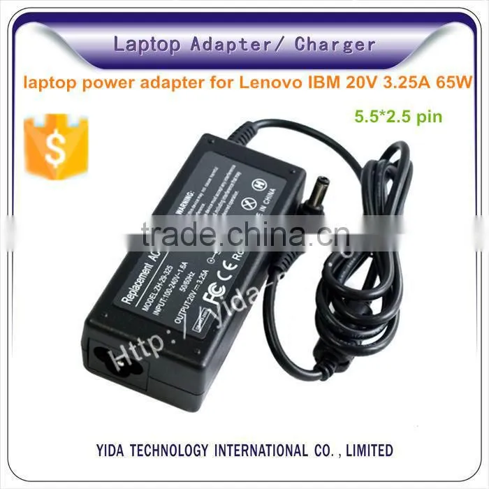20v 3.25a 65w laptop charger 100 240V AC 50 60hz laptop AC adapter for Lenovo/IBM
