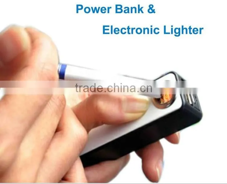 Custom logo printing multi function men promotion gift electric cigarette lighter shape power bank