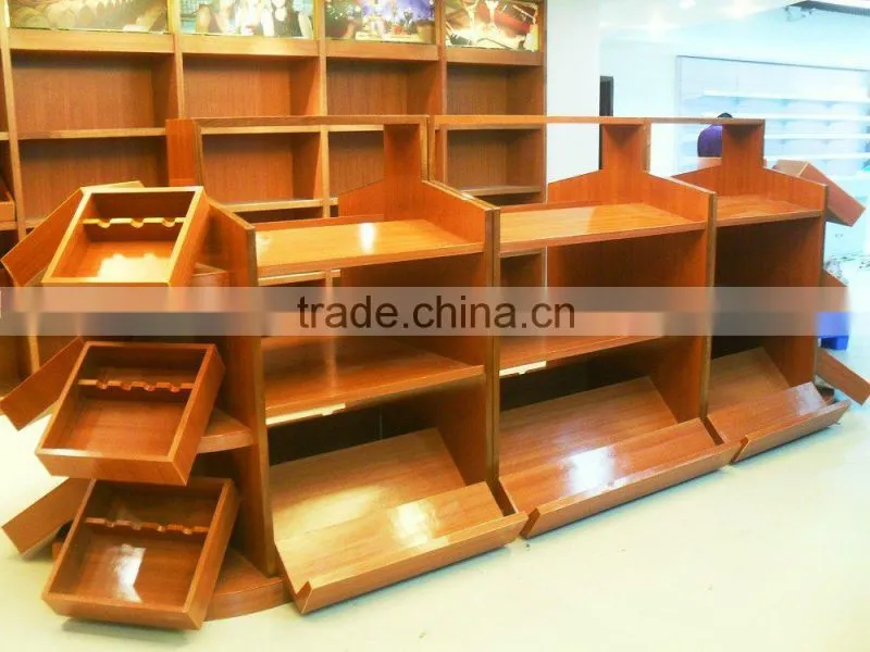 AL-SM070 Hot Sale wooden vegetables and fruit display shelf wooden stand