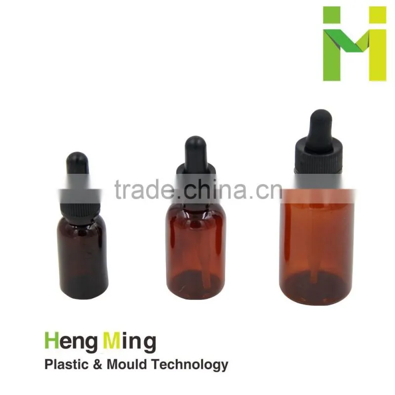 PET plastic Boston rounds bottles with dropper