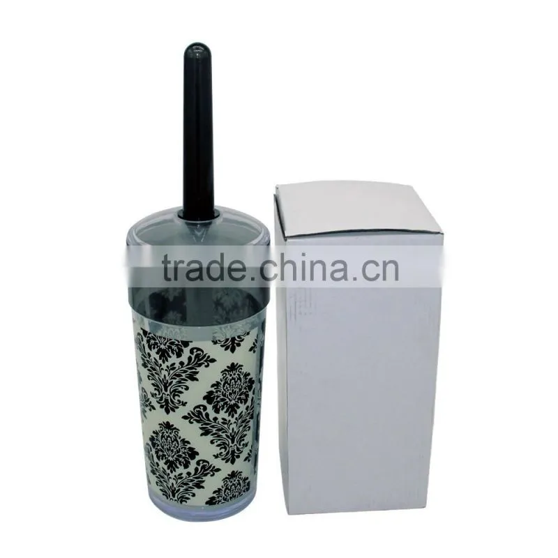cheap plastic material toilet brush with holder