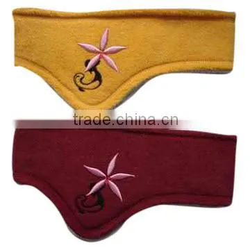 100% polyester fleece embroidery headband