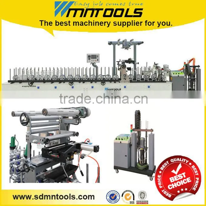 Wood profile wrapping machine