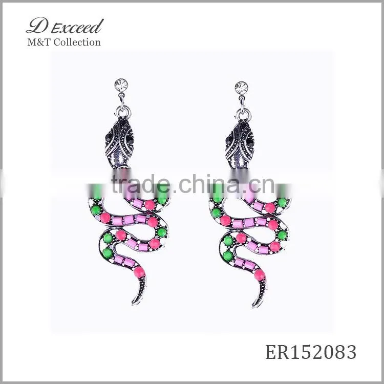 2016 Hot New Designs Vintage Jewellery Earrings Bohemian Style Snake Gold Plating Drop Earrings
