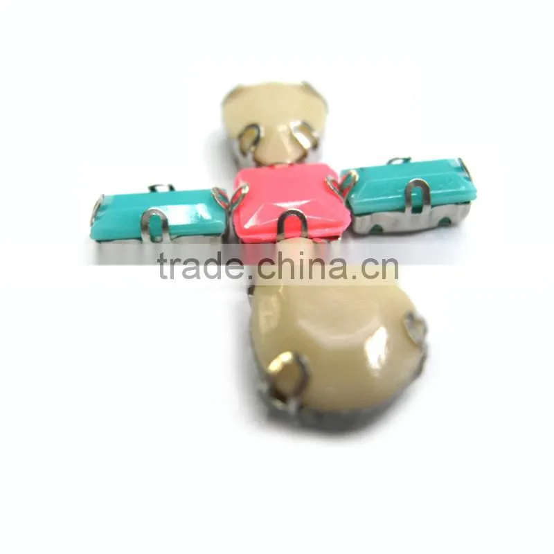 D shape claw silk material use shawl beads colorful sew on jeweled garment use