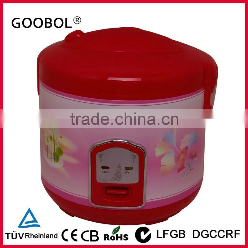 White Color Deluxe Rice cooker, Flower Printing Shell, Visible Handle