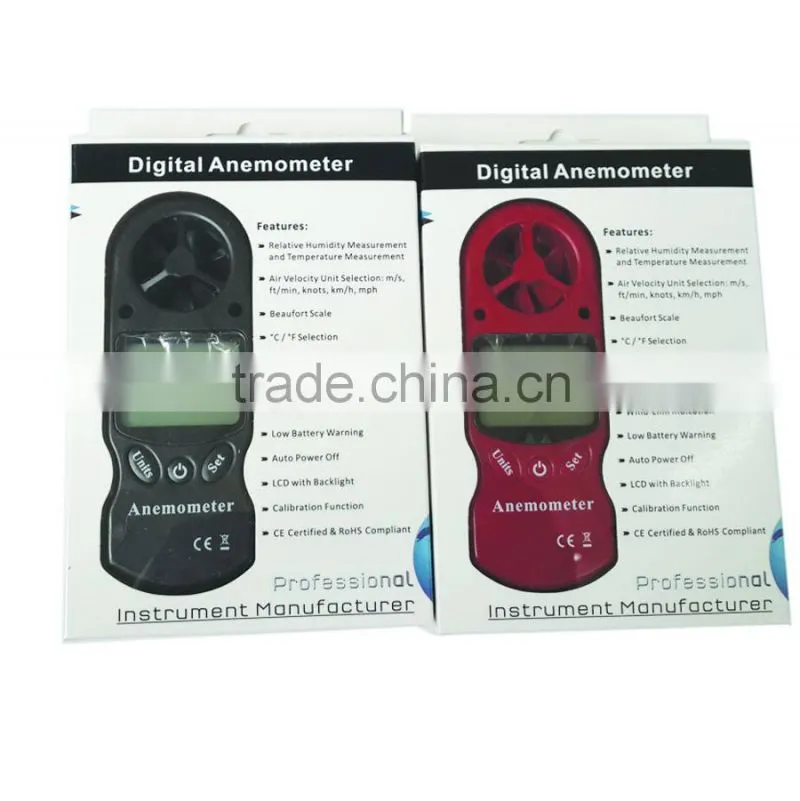 LCD Digital Hand-held Wind Speed Gauge Meter multifunction Measure Anemometer Thermometer and temperature