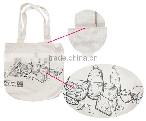 Reusable 100% Cotton Shopping Bag Customers' Design Printing Acceptable China Cheap Shoulder Bags