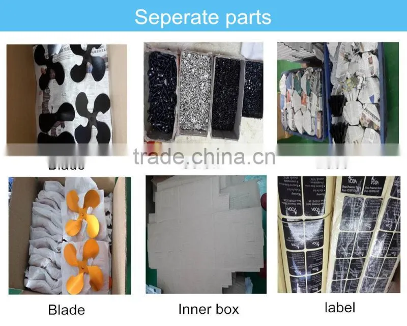 2 blades Eco stove fan heat powered stove fan