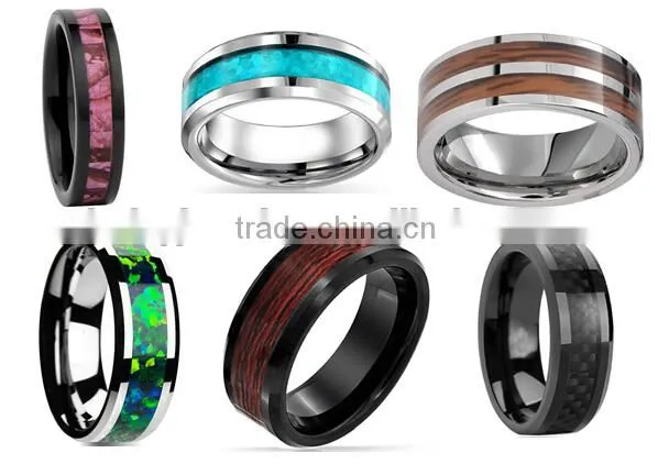 popular style 8MM High Polish Matte Finish Men's black tungsten ring