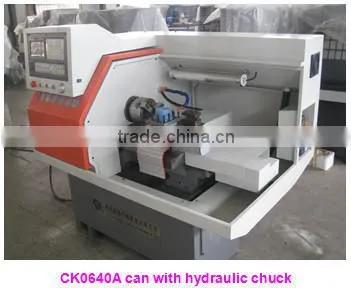 CK0640A small cnc lathe with auto bar feeder, pneumatic collet,CE