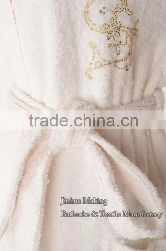 100% cotton white extra long hotel Bathrobes for ladies