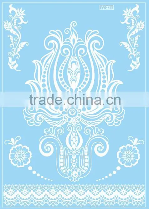 martial arts fans black Water transfer temporary bridal lace white sexy durable tattoo sticker