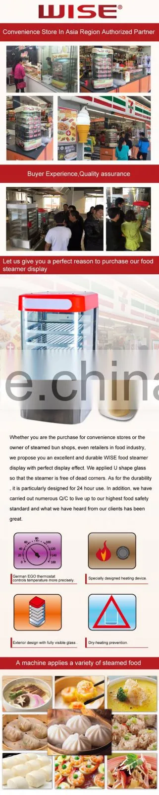 Commercial Stainless Steel Electric Curved Food Steamer Display Cabinet Mechanical Type