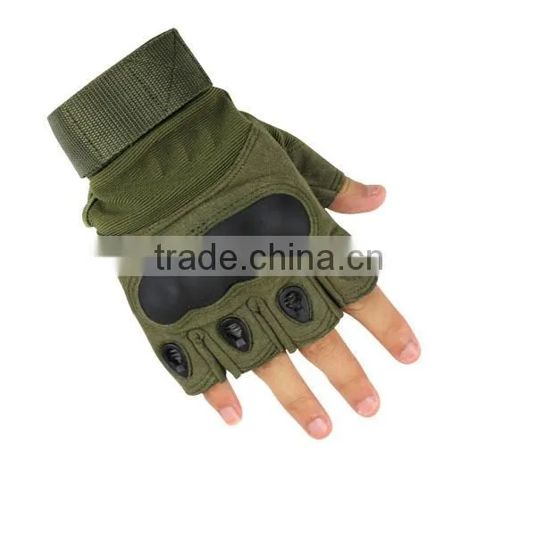 military half finger gloves with hard kunckle black tan olive green