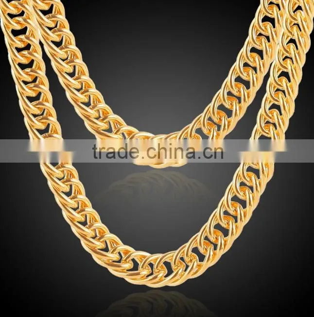 ATHENAA Two Tone Gold Plated Figaro Copper Bike Chain Bracelets