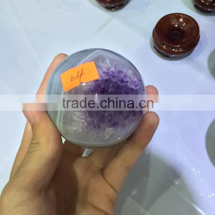 Natural Amethyst Geode Sphere Crystal Ornaments For Sale
