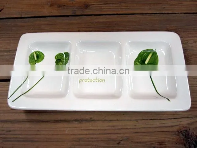 Wholesale ceramic sweety 3section plate