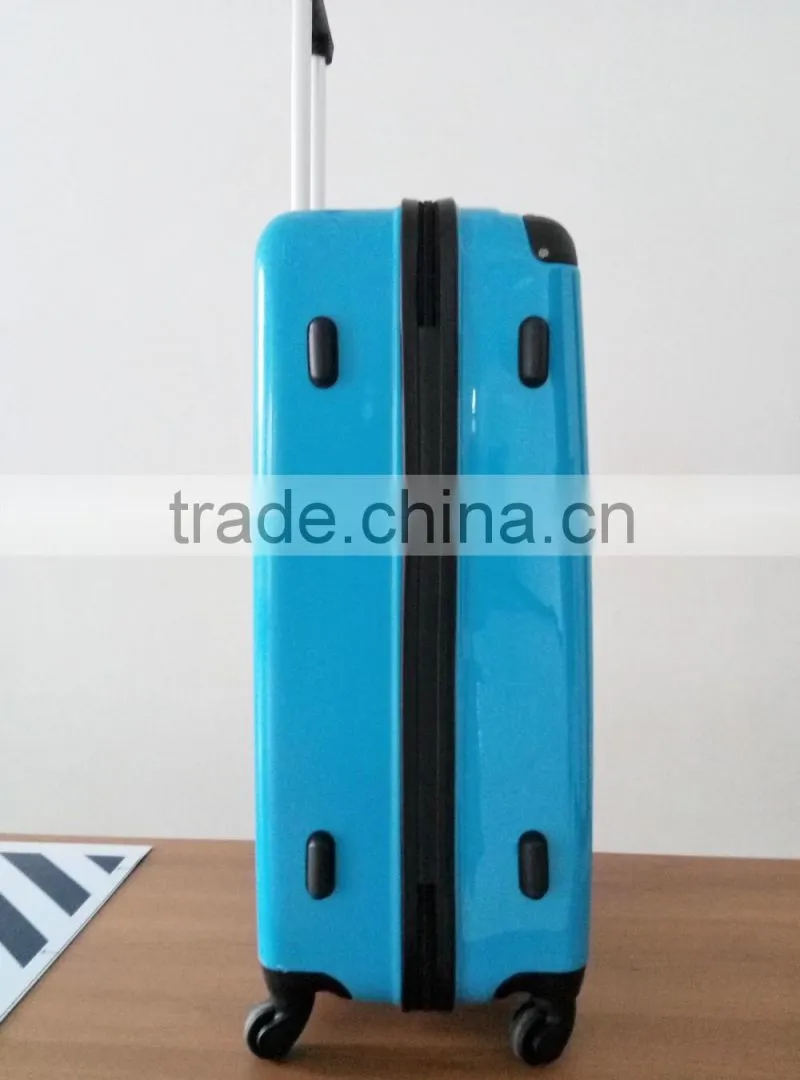 Quality trendy ABS+PC fashion bright trolley luggage set