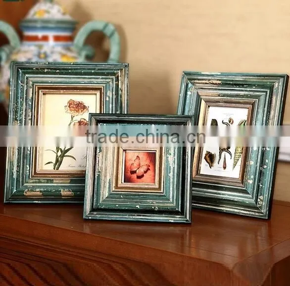 Top quality retro table wall Decorative archaistic wooden picture Rahmen Handmade baroque Antique Natural solid wood photo frame