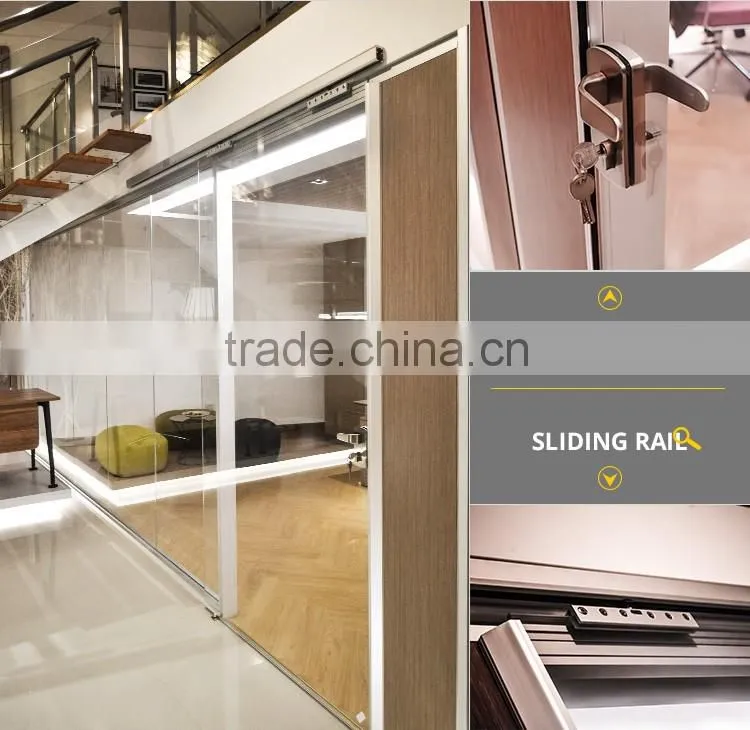 clear tempered full high partition office glass doors with MFC