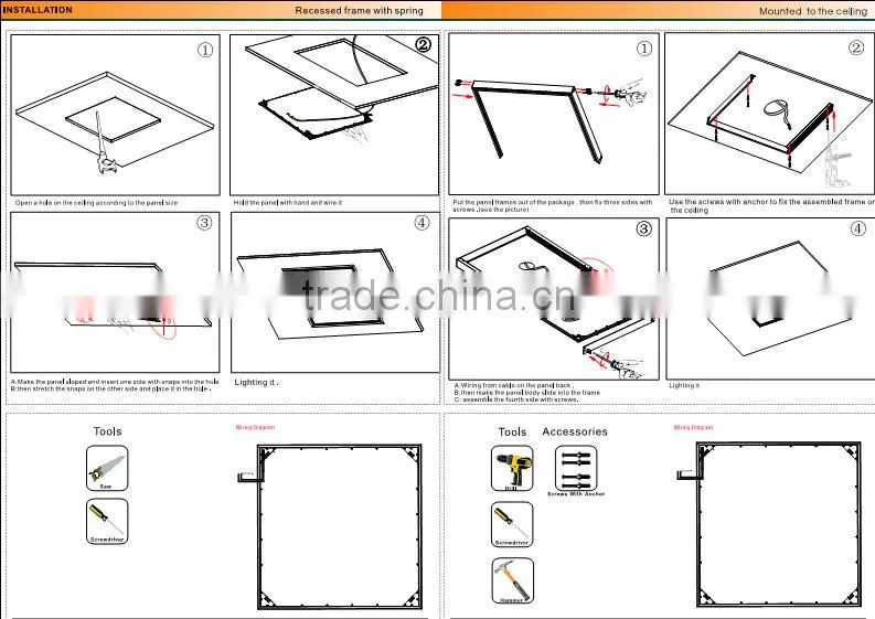 new design 295x1195 36W & 48w dimmable sensor led panel light