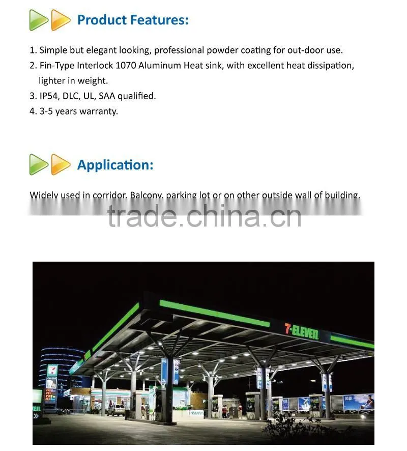 2016 UL DLC Listed 5 years warranty led canopy light 40w led canopy luminaire