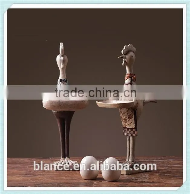 resin Chicken ornament sculpture Chicken in door decorative statue for home decoration